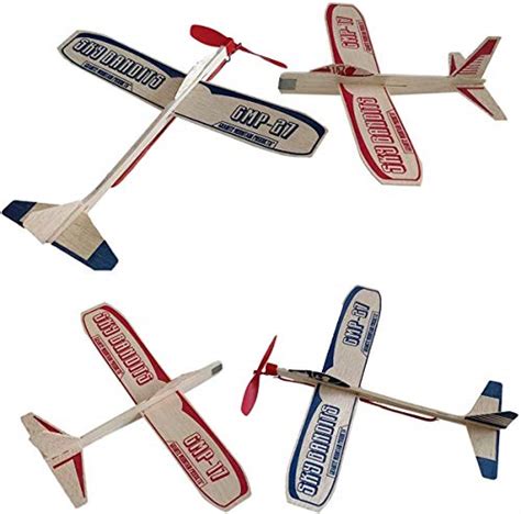 Balsa Wood Airplane Gliders And Propeller Plane Toys Set 2 Wooden