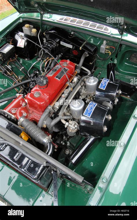 Mg Mgb Convertible Classic Sports Car Engine Stock Photo Alamy