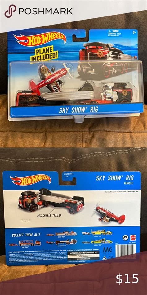 Hot Wheels Sky Show Rig With Detachable Trailer And Plane Included Hot Wheels Clothes