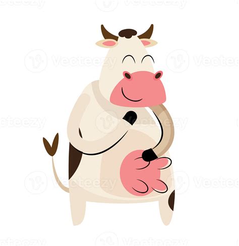 Black And White Cow Cartoon Character 17221639 Png