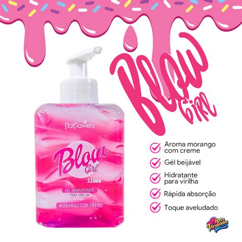 Blow Girl Gel Hidratante Aroma De Morango Ml Hot Flowers Original Shopee Brasil