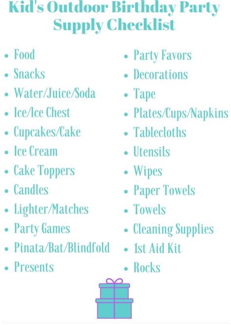 Kids Birthday Party Checklist Birthday Party Checklist Party