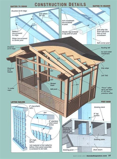 Screen Porch Plans Free Printable