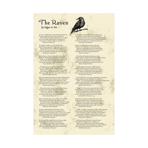 The Raven Poem Edgar A. Poe Unabridged Literary Gift Fine Arts Print - Etsy