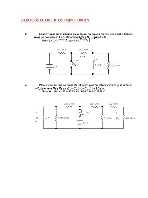 Ejercicios De Circuitos Primer Orden Pdf