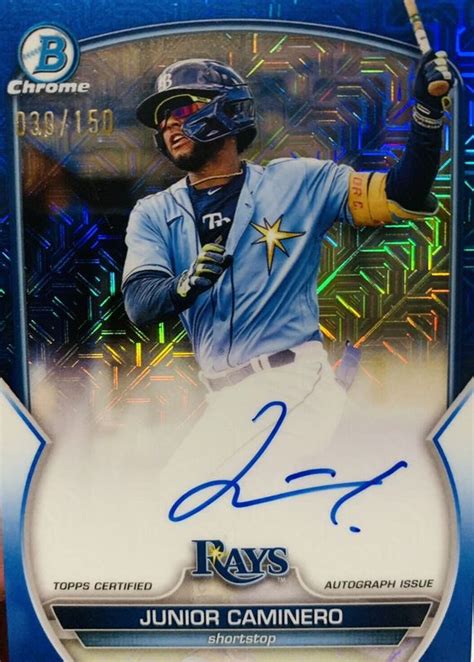 Junior Caminero 2023 Bowman Mega Box BMA JC Chrome Prospect Auto