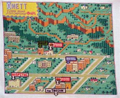 Map of Onett from Earthbound | Sprite Stitch
