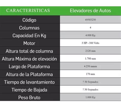 Elevador De Autos Columnas Duca Tn V En Venta En R O Cuarto