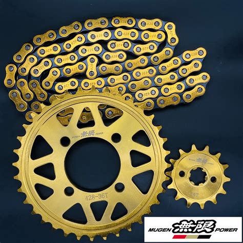 Mugen Sprocket Set Smash Raider J110 Shogun 428 14T 36T 110L Gold