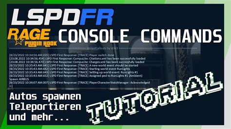 Lspdfr Rage Plugin Hook Console Commands Tutorial Youtube