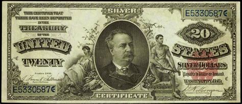 1891 Twenty Dollar Silver Certificate Daniel Manningworld Banknotes