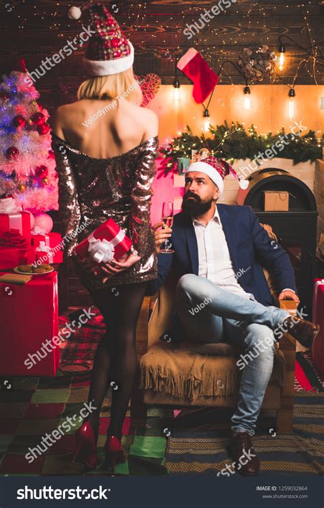 Sexy Beautiful Blonde Woman Posing Santa Stock Photo 1259032864 Shutterstock