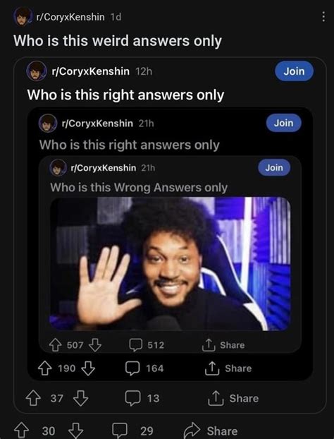 Who Is This Goofy Answers Only Rcoryxkenshin