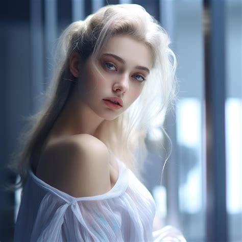 Premium Photo Girl With Long Hair Blonde Focus Photo
