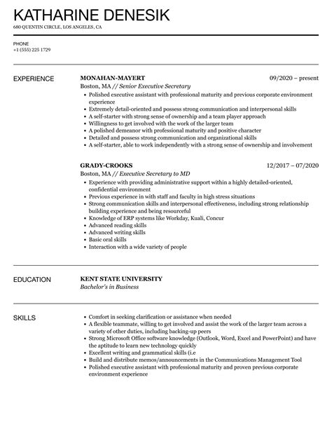 Vaticinador Enga Ar Visi N General Executive Secretary Cv Example