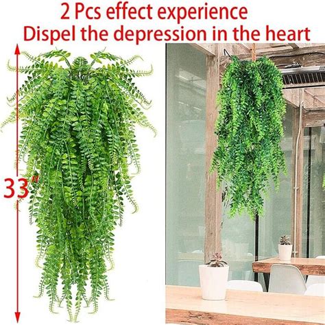 Pcs Artificial Hanging Ferns Plants Vine Fake Ivy Fern Hanging