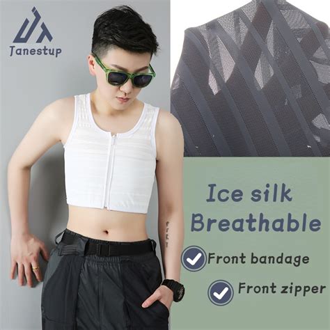 Ice Silk Bandage Chest Binder Front Zipper Breathable Lesbian Breast