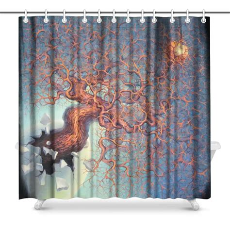 Abstract Tree With Single Apple Art Decor Shower Curtain Extra Long