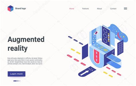 Plantilla De Vector De Landing Page De Realidad Aumentada Dise O De