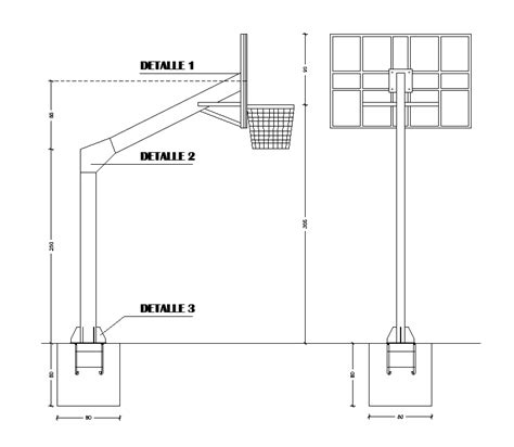 Section View Of Basket Ball Court Detail Is Given In This Autocad