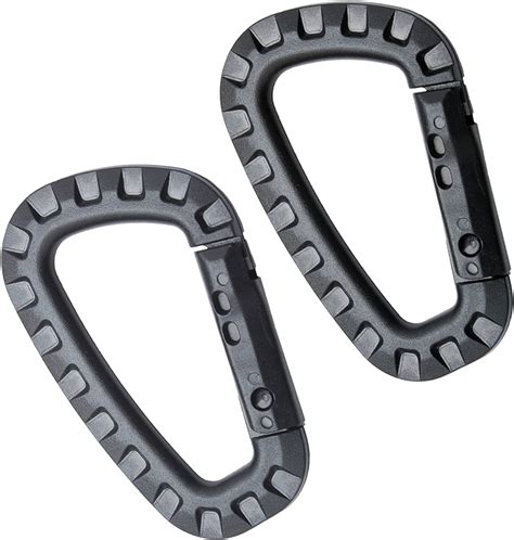 Pack of 2 Plastic Carabiner Hooks, D-Shape Mountaineering Buckle ...