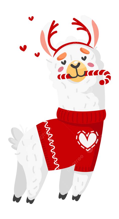 Christmas Candy Cane Vector Hd Png Images Cute Llama With Christmas