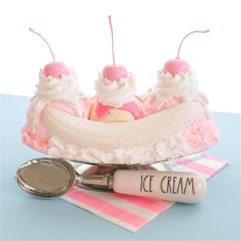 Fake Banana Split Food Prop Ice Cream Replica Display Food Birthday