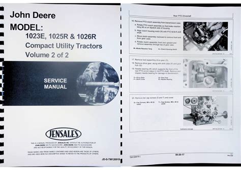 John Deere 1023e 1025r 1026r Tractor Service Repair Manual Compact Ebay