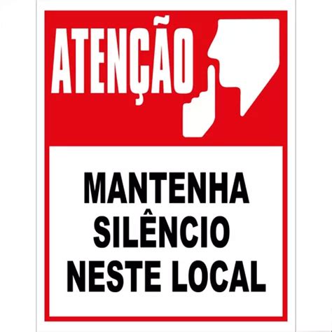 Adesivos Sinalizacao Atencao Mantenha Silencio Neste Local