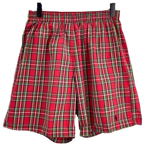 Polo Sport Swim Trunks In A Preppy Red Plaid Depop