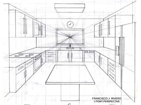 Ponto De Fuga Desenho Um Ponto De Fuga Cozinha Room Perspective