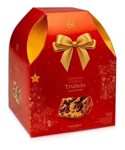 Panettone Trufado Frutas Cacau Show 580g Presente Natal Frete grátis