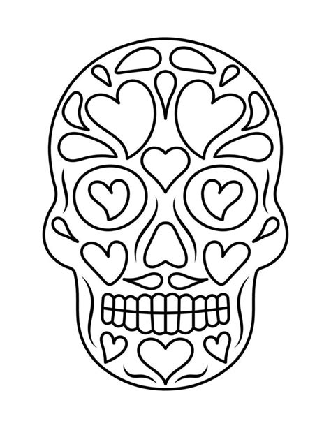 calaveras para colorear para niños 11763004 Vector en Vecteezy