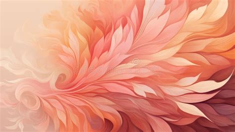 Soft Swirls Of Peach And Pink Create A Feather Like Digital