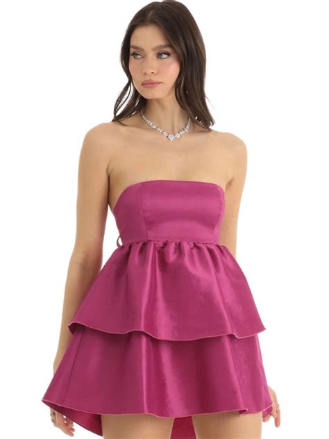 Sabrina Ruffle Baby Doll Dress In Pink Lavender