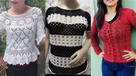 Gorgeous Stylish Trendy Crochet Handknit Blouse Top Pattern Designs For