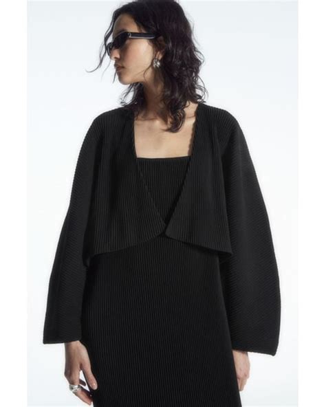 Cos Plissé Bolero Jacket In Black Lyst