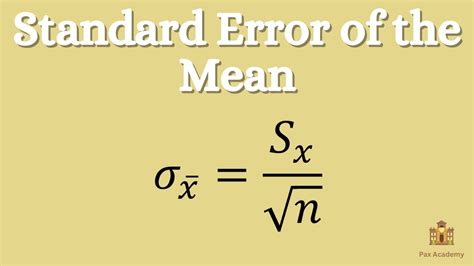 How To Calculate The Standard Error Of The Mean Youtube