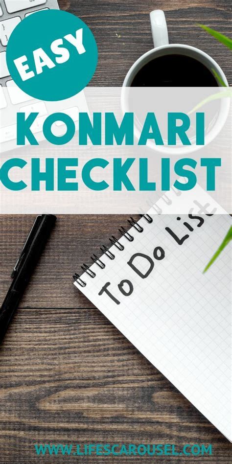 Easy Konmari Checklist To Tidy Your Home And Spark Joy Checkliste