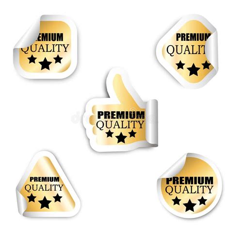 Set of Five Stickers - Premium Quality Stock Vector - Illustration of ...