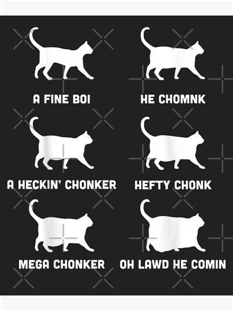 Funny Cats Meme Chonk Cat Chart Premium Matte Vertical Poster Sold By