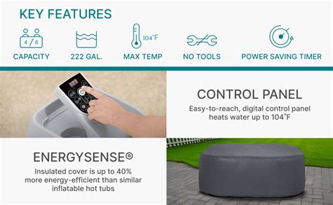 SaluSpa Hawaii EnergySense Smart AirJet Inflatable Hot Tub Spa Person