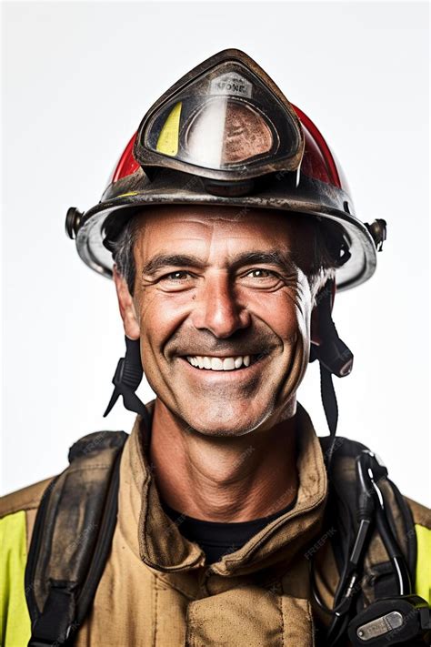 Premium Photo A Fireman Wearing A Firemans Helmet