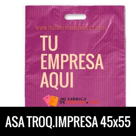 Bolsas De Plastico Asa Troquelada Impresas 45x55 Fabrica De Bolsas