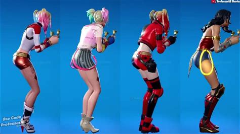 Fortnite Ring It On Emote With Harley Quinn Wonder Woman Dc Girl Skins