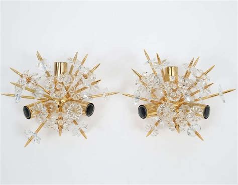 Fantastic Pair Starburst Crystal Sconces By Bakalowits And Sohne At 1stdibs