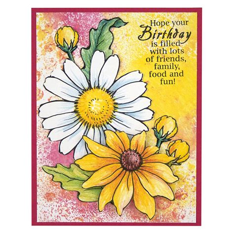 Stampendous Cling Mounted Rubber Stamps Daisy Mix Stamp Set