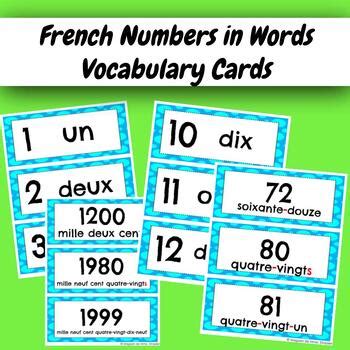 French Numbers in Words Printable Vocabulary Cards by Magasin de Mme ...