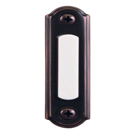 Hampton Bay Wired Lighted Door Bell Push Button Polished Brass Hb 615 02 The Home Depot