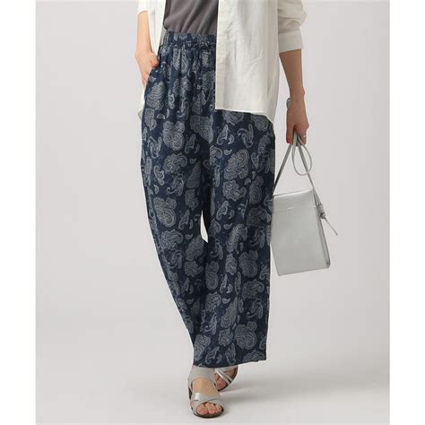 キューティーブロンド Cutie Blonde 洗えるさらさら 柄アソート イージーワイドパンツ ネイビー ファッション通販 MAGASEEK マガシーク